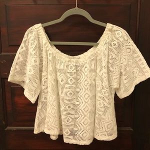 Banana Republic Off the Shoulder White Top Sz S